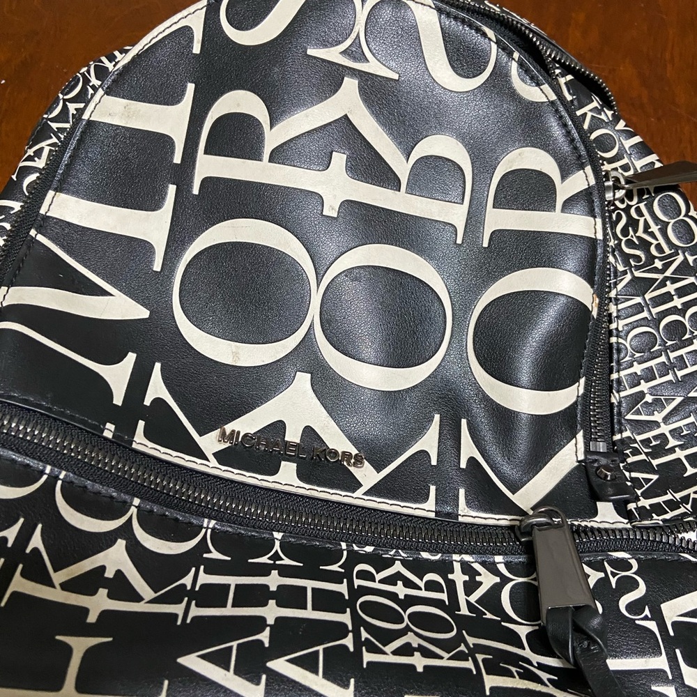 Black & WHITE MK BACKPACK